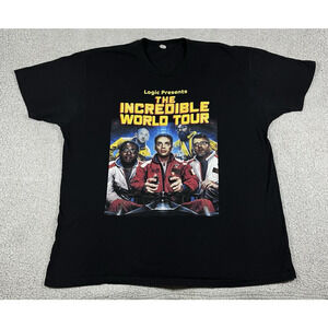 Logic Shirt Mens 2XL Rap Hip Hop Incredible World Tour 2016 Concert Merch